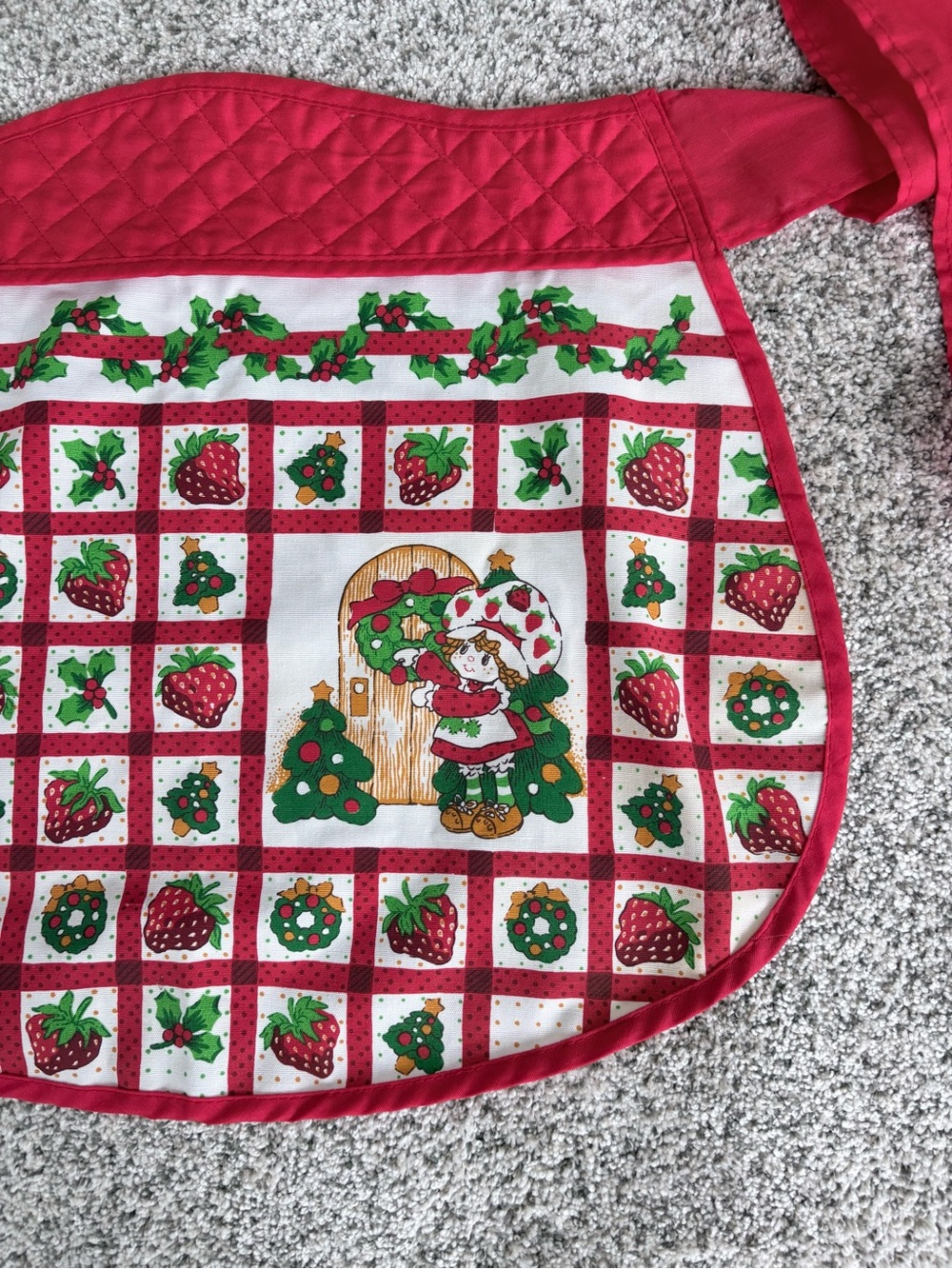 Strawberry Shortcake Vintage 1980s Half Apron Christmas Holiday